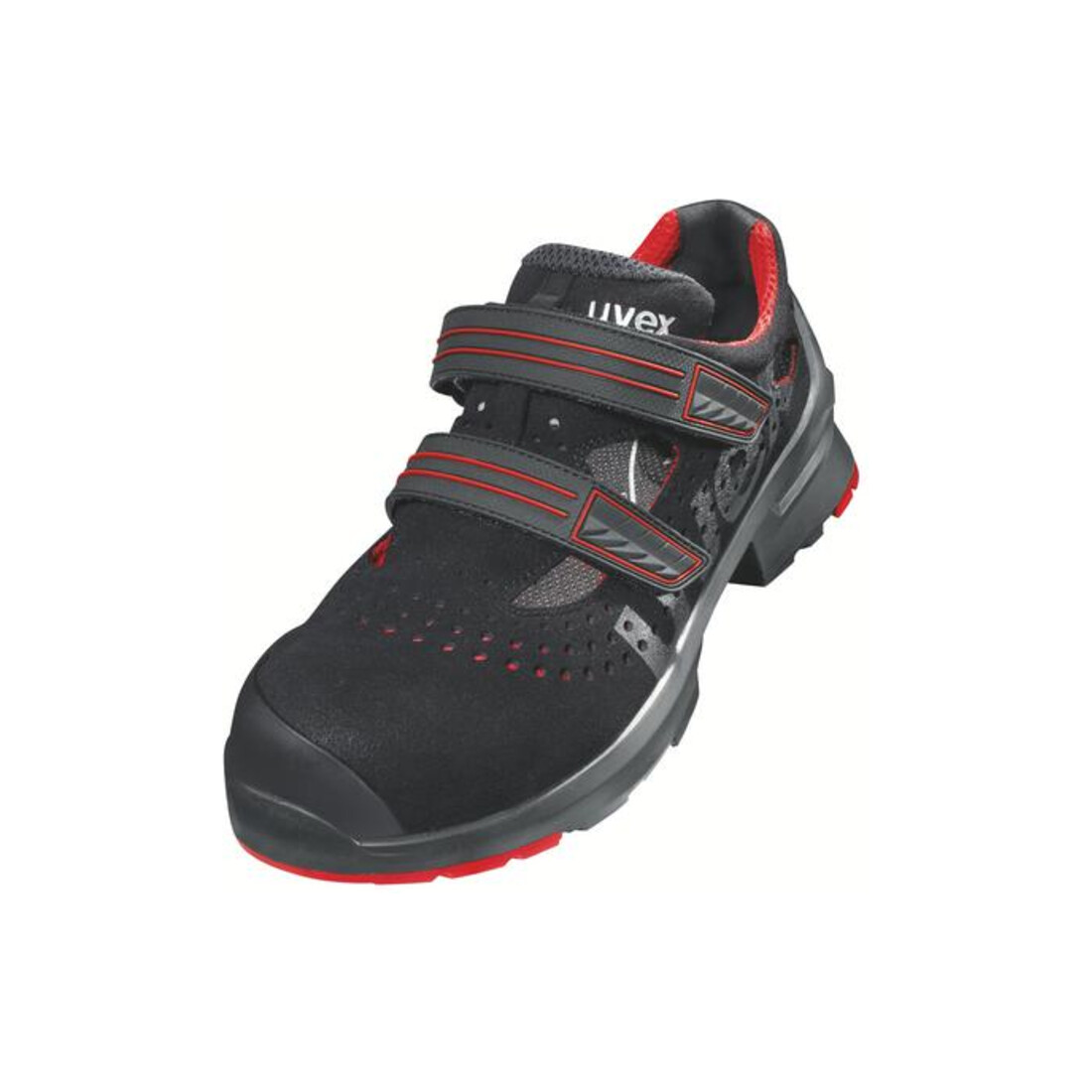 uvex Sandale schwarz/rot uvex 1 x-tended support, S1P, EU-Schuhgröße: 50