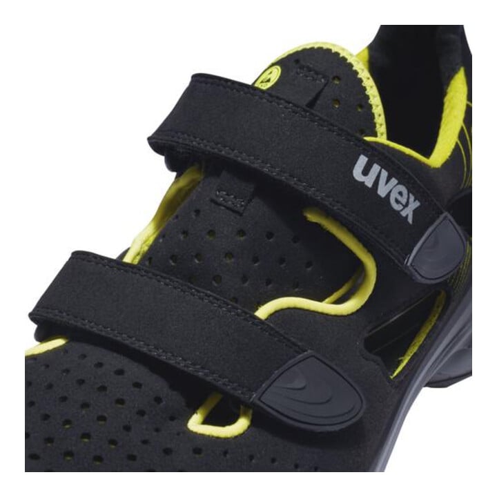 uvex Sandalen 1 G2 S1 schwarz gelb Weite 11 Gr. 51