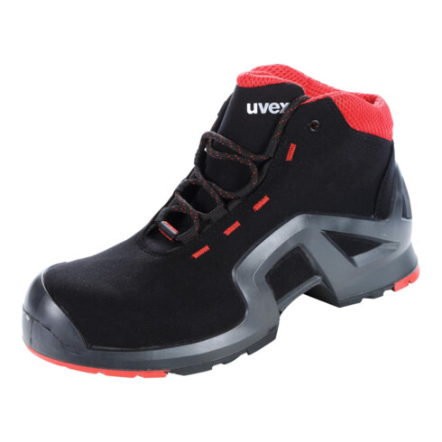 Uvex Schnürstiefel schwarz/rot uvex 1 x-tended support, S3, EU-Schuhgröße: 43