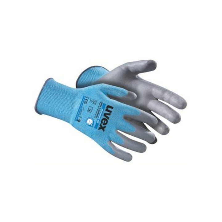 uvex Schutzhandschuhe uvex phynomic C5, Innenhand und Fingerspitzen mit Aqua-Polymer-Schaum-Beschichtung, Größe 8