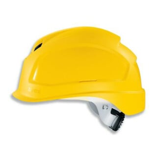 Uvex Schutzhelm uvex pheos, Größe 52 cm - 61 cm, gelb, kurzer Schirm