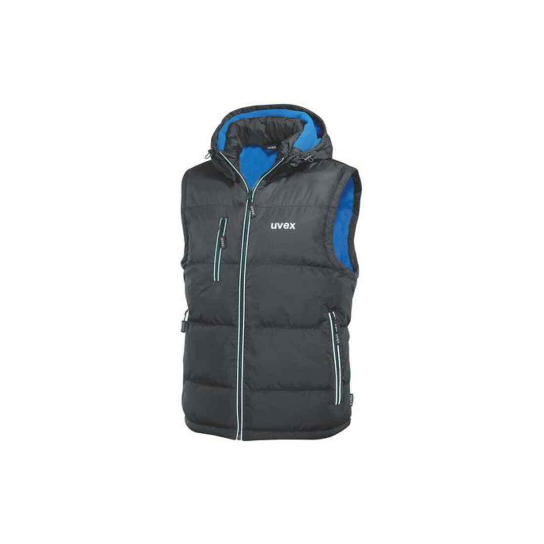 Uvex Thermo Steppweste, schwarz / blau, Unisex-Größe: M