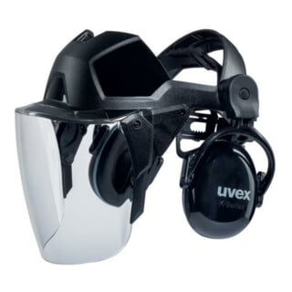 Uvex visor pheos faceguard, incolore, visière en polycarbonate UV400 avec protection auditive