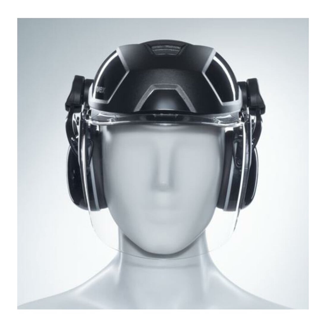 uvex visor pheos faceguard, incolore, visière en polycarbonate UV400 avec protection auditive