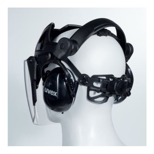 Uvex visor pheos faceguard, incolore, visière en polycarbonate UV400 avec protection auditive