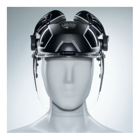 Uvex visor pheos faceguard, incolore, visière en polycarbonate UV400 avec protection auditive