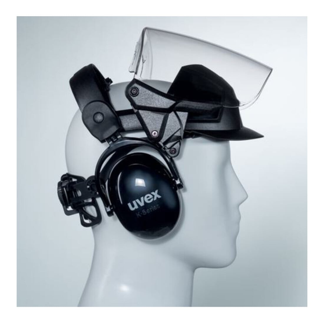 uvex visor pheos faceguard, incolore, visière en polycarbonate UV400 avec protection auditive
