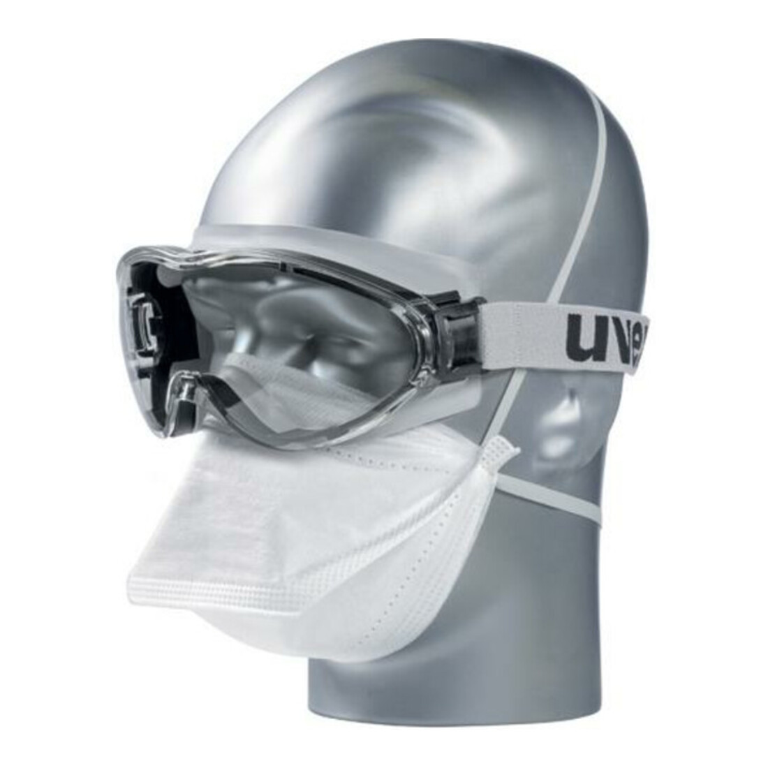 Uvex Vollsichtbrille ultrasonic, UV400 farblos supravision excellence schw/grau