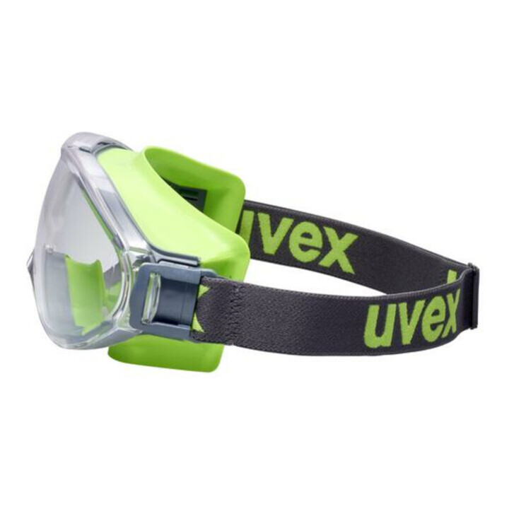 uvex Vollsichtbrille ultrasonic, UV400 farblos supravision extreme grau/lime
