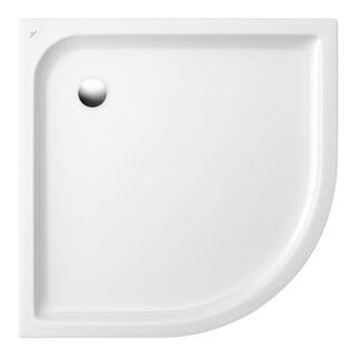 V&B 1/4-Kreis-Duschwanne O.NOVO 90x90x6cm, weiß Antirutsch