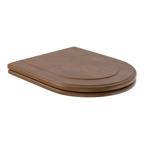 V&B Abattant WC Hommage bouleau massif/noisette, charnières inox poli