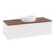 V&B Antao 120x36x50cm Meuble sous lavabo sans structure de façade, éclairage, couleur WBP blanc, blanc mat avec Lac