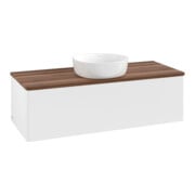 V&B Antao 120x36x50cm Meuble sous lavabo sans structure de façade, éclairage, couleur WBP blanc, blanc mat avec Lac-3