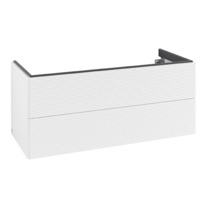 V&B Antao Meuble sous lavabo 118,8x50,4x49,3 cm, avec façade, blanc laqué