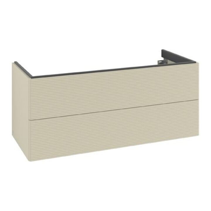 V&B Antao Meuble sous lavabo 118,8x50,4x49,3 cm, avec façade, gris mat avec laque