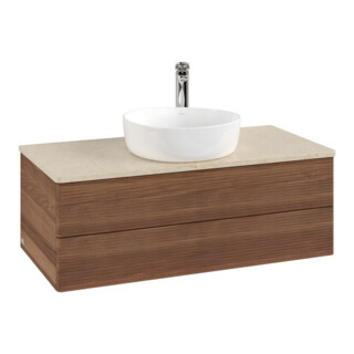 V&B Antao Meuble sous lavabo avec structure de façade - Éclairage 100x36x50cm, HL, WBP botti., blanc chêne