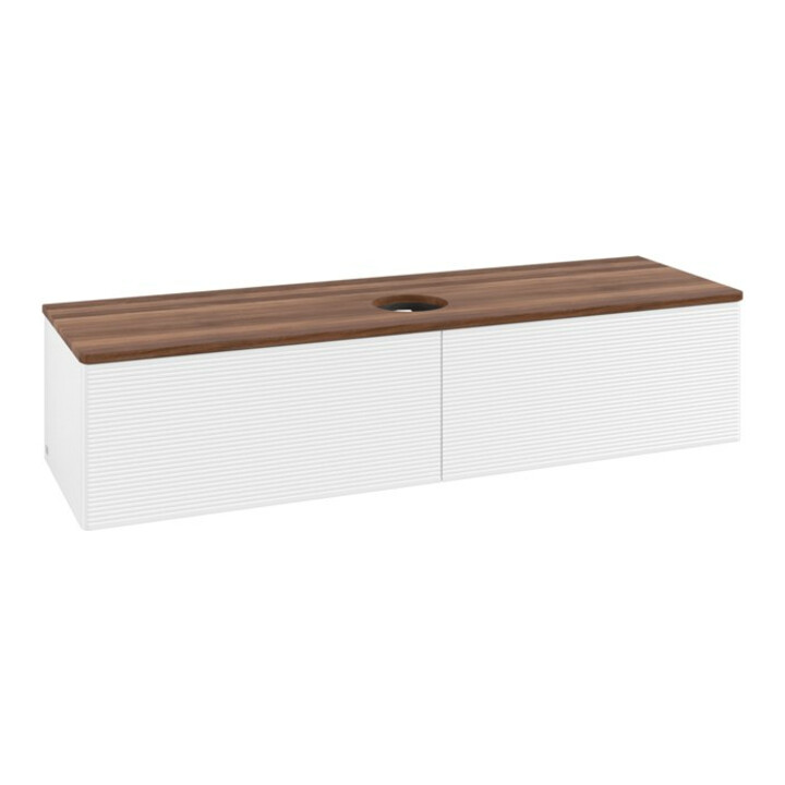 V&B Antao Meuble sous lavabo avec structure de façade - Éclairage 160x50cm, couleur WBP w. wal, blanc m Lac