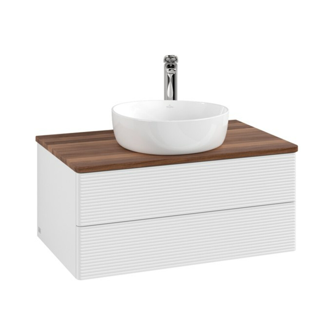 V&B Antao Meuble sous lavabo avec structure de façade - éclairage 80x36x50cm, HL, WBP blanc brillant wal
