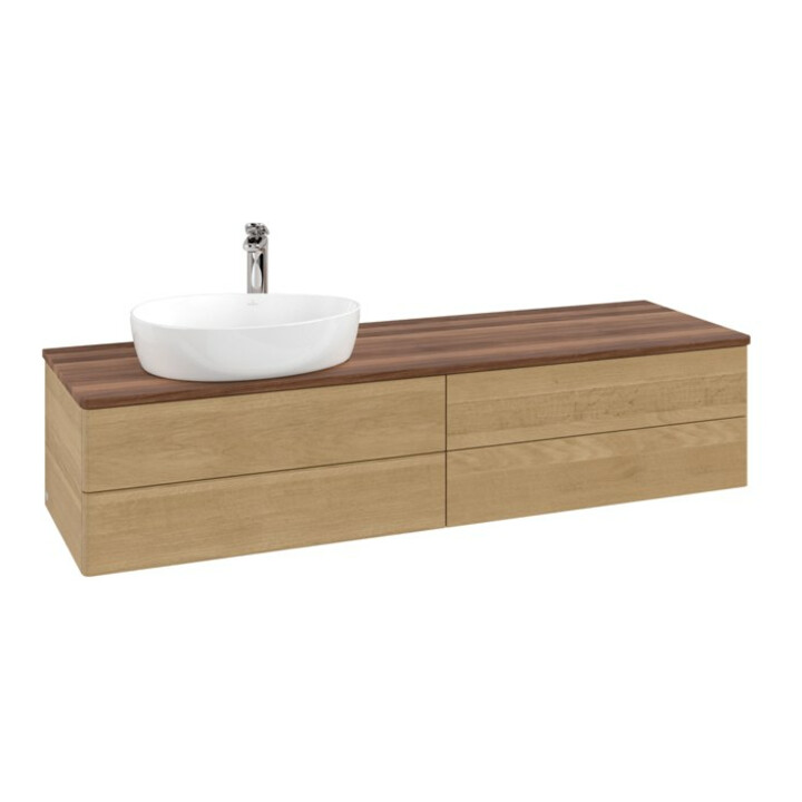 V&B Antao Meuble sous lavabo sans structure de façade 160x50cm, HL, couleur WBP blanc, chêne hon. Oa