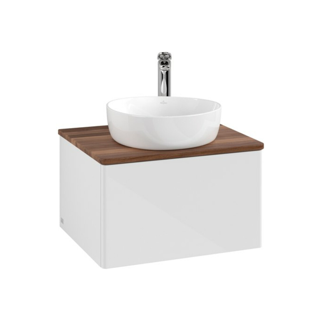 V&B Antao Meuble sous lavabo sans structure de façade - Éclairage 60x36x50cm, HL, WBP w. wal, blanc brillant Lac