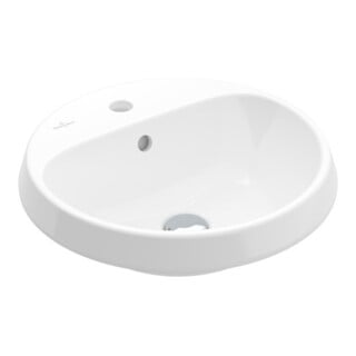 V&B Architectura lavabo encastré d 45 cm, rond, 1 trou robinet, avec trop-plein, blanc