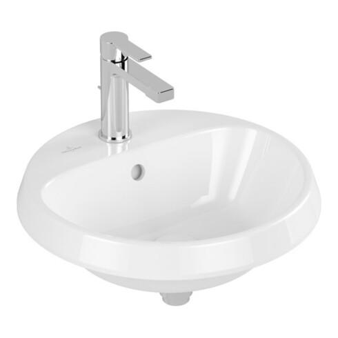 V&B Architectura lavabo encastré d 45 cm, rond, 1 trou robinet, sans trop-plein, blanc C-plus