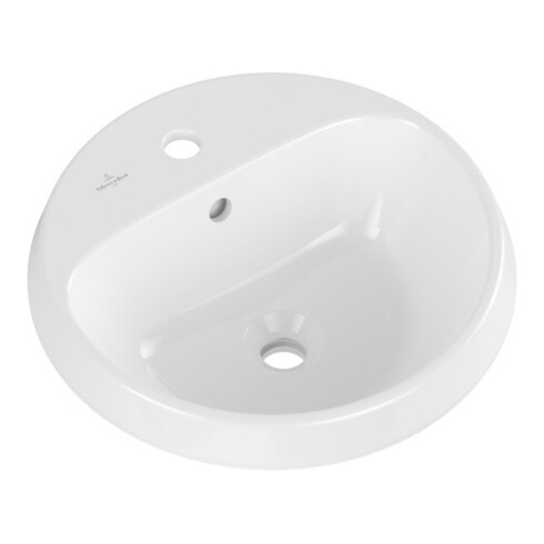 V&B Architectura lavabo encastré d 45 cm, rond, 1 trou robinet, sans trop-plein, blanc C-plus