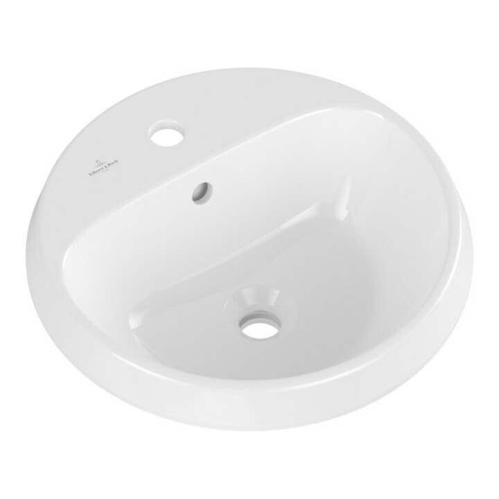 V&B Architectura lavabo encastré d 45 cm, rond, 1 trou robinet, sans trop-plein, blanc C-plus
