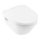 V&B Architectura WC suspendu, cuvette à chasse profonde 37x53 cm, ovale, sans rebord, sortie horizontale, blanc