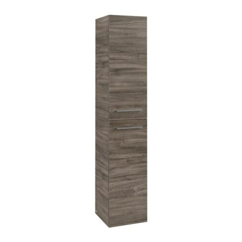 V&B Armoire haute Avento 35x176x40,4cm, 2 portes, droite, verre clair, chêne Oa