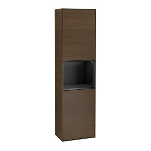 V&B Armoire haute Éclairage mural Finion 41,8x151,6cm, droite, Reg bleu m Lac, noyer ven