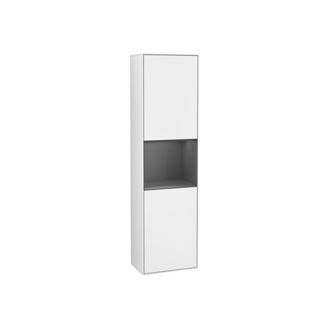 V&B Armoire haute Éclairage mural Finion 41,8x151,6cm, droite, Rg A m Lac, blanc brillant Lac