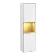 V&B Armoire haute Éclairage mural Finion 41,8x151,6cm, l, Rg g m Lac, blanc brillant Lac