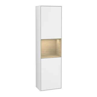 V&B Armoire haute Éclairage mural Finion 41,8x151,6cm, l, Rg Oa Veneer, blanc laqué