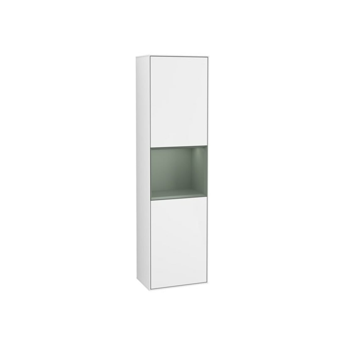 V&B Armoire haute Éclairage mural Finion 41,8x151,6cm, l, Rg Ol m La, blanc brillant Lac
