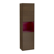 V&B Armoire haute Finion 41,8x151,6 cm, gauche, étagère Peo m Lac, noyer veinée