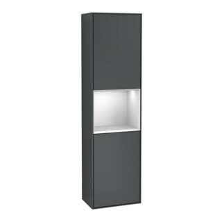V&B Armoire haute Finion 41,8x151,6 cm, gauche, finition laquée, bleu moyen