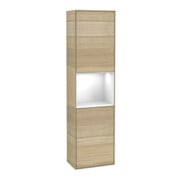 V&B Armoire haute Finion 41,8x151,6 cm, r, étagère glo blanc laqué, Oa ven