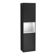 V&B Armoire haute Finion 41,8x151,6cm, droite, blanc brillant, bleu brillant