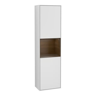 V&B Armoire haute Finion 41,8x151,6cm, droite, chêne blanchi, blanc mat Lac