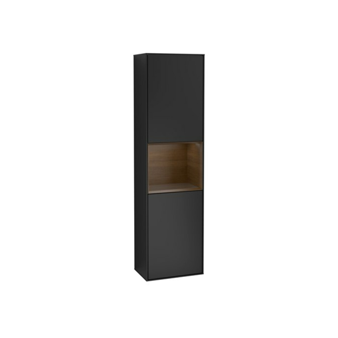 V&B Armoire haute Finion 41,8x151,6cm, droite, chêne sauvage verni, bleu mat Lac
