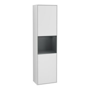 V&B Armoire haute Finion 41,8x151,6cm, droite, finition bois moyen, blanc, avec laque