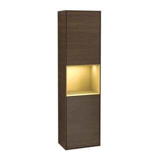 V&B Armoire haute Finion 41,8x151,6cm, droite, laque grise, placage noyer