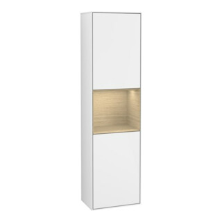 V&B Armoire haute Finion 41,8x151,6cm, droite, placage chêne, blanc laqué