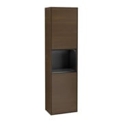 V&B Armoire haute Finion 41,8x151,6cm, droite, Reg bleu mat Lac, noyer veinée