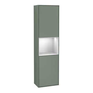 V&B Armoire haute Finion 41,8x151,6cm, droite, Rg blanc mat laqué, olivier mat laqué