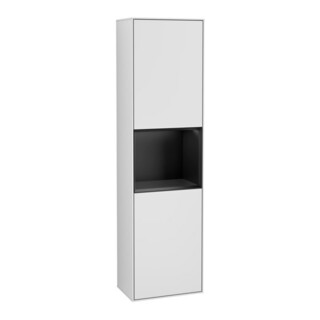 V&B Armoire haute Finion 41,8x151,6cm, G, bleu mat laqué, blanc laqué