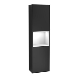 V&B Armoire haute Finion 41,8x151,6cm, g, Rg g blanc laqué, bleu mat laqué