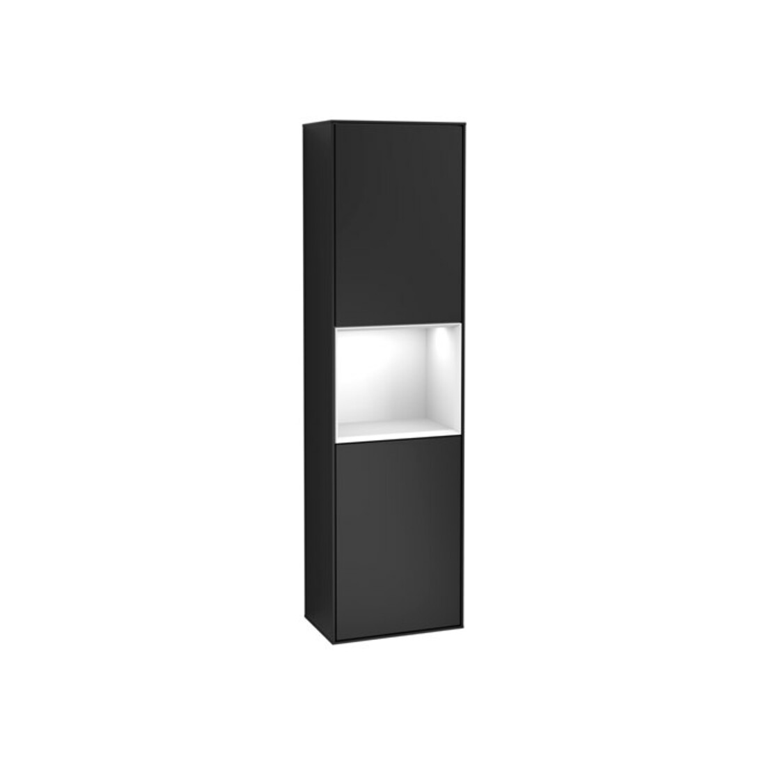 V&B Armoire haute Finion 41,8x151,6cm, g, Rg g blanc laqué, bleu mat laqué