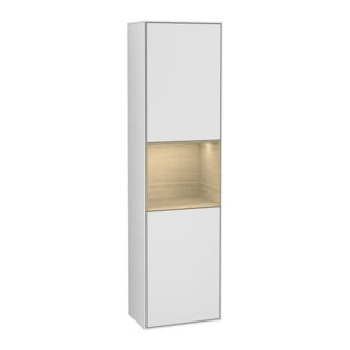 V&B Armoire haute Finion 41,8x151,6cm, g, Rg Oa Placage, blanc mat Lac